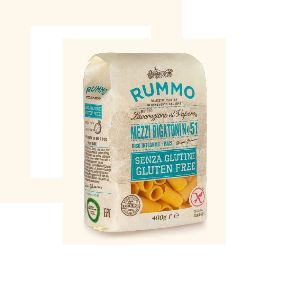 Rummo Mezzi Rigatoni N°51 Senza Glutine Pasta Lenta Lavorazione Teigwa –  Italian Gourmet