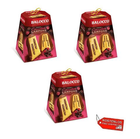 3x Balocco Pandoro Cioccolato e Lampone Schokolade und Himbeere 800gr