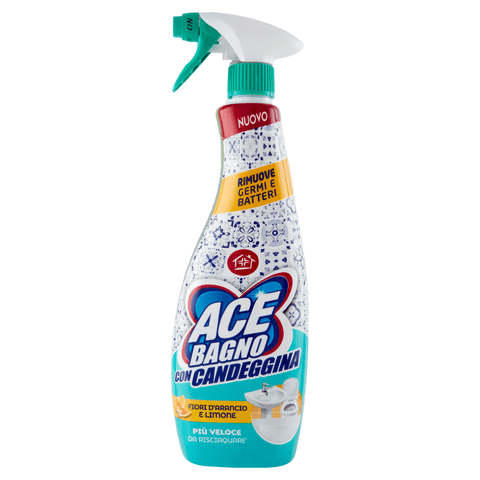 Ace Entfetter 6x ACE Bagno Spray con Candeggina Fiori d'Arancio e Limone Badespray mit Bleichmittel 600ml 8001480402980