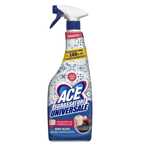 Ace Entfetter 8x Ace Sgrassatore Universale Profumo di Marsiglia senza candeggina Universal-Entfetter Marseille-Duft ohne Bleichmittel 600 ml 8001480721340