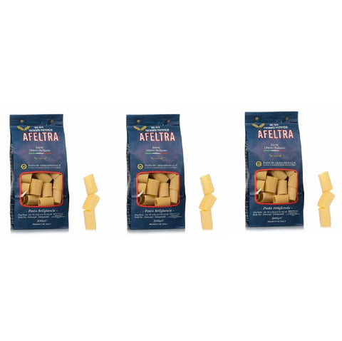 Afeltra Pasta 3x Afeltra Paccheri handwerkliche Pasta aus 100 % italienischem Weizen 500gr 8033140537671