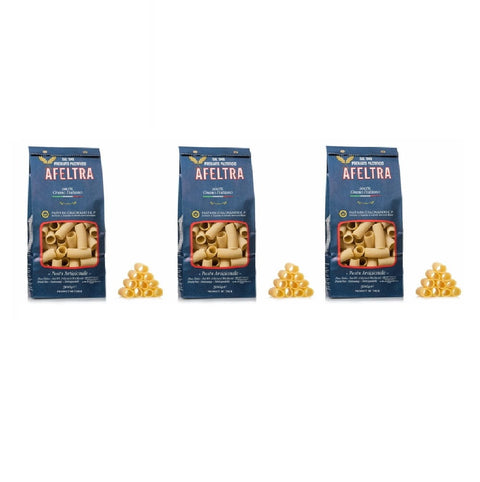 Afeltra Pasta 3x Afeltra Rigatoni handwerkliche Pasta aus 100 % italienischem Weizen 500gr 8033140537695