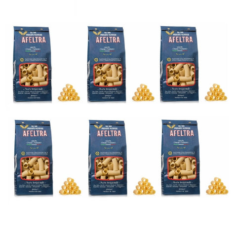 Afeltra Pasta 6x Afeltra Rigatoni handwerkliche Pasta aus 100 % italienischem Weizen 500gr 8033140537695