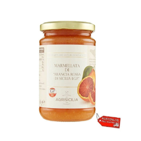 Agrisicilia marmelade 6x Agrisicilia Marmellata Di Arancia Rossa Di Sicilia I.G.P. Sizilianische Blutorangenmarmelade 360gr 8017139100299