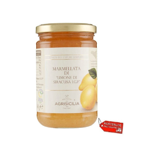 Agrisicilia marmelade 6x Agrisicilia Marmellata Di Limone Di Siracusa I.G.P. Syrakus-Zitronenmarmelade 360gr 8017139105874