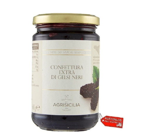 Agrisicilia marmelade 6x Agrisicilia Marmellata Gelsi Neri Di Sicilia Sizilianische schwarze Maulbeermarmelade 360gr 8017139100756