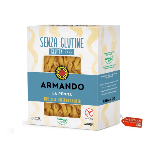 Armando pasta Armando La Penna senza glutine Italienische glutenfreie Pasta 12x400g 8005709209527