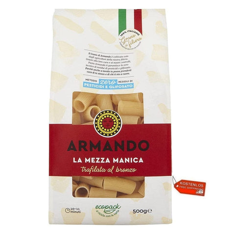 Armando pasta Il Grano Di Armando La mezza manica Weizen Bronze gezeichnet Pasta 8x500g 8005709204799