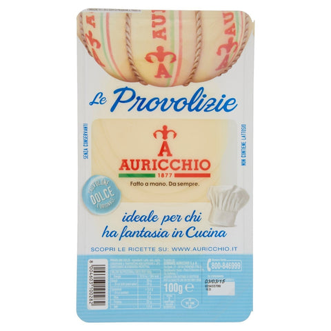 Auricchio Käse MHD 07/08/2024 Auricchio Le Provolizie Provolone Dolce Geschnittener Süßer Käse mit 100% italienischer Milch 100g 8004603100282