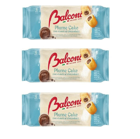 Balconi Süße Snacks 3x Balconi plumcake con cuore cioccolato Pflaumenkuchen mit Schokoladenherz gr.228