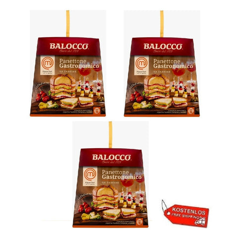 Balocco Weihnachtssüßigkeiten 3x Balocco Panettone gastronomico Gastronomischer Panettone 800gr 8001100065229