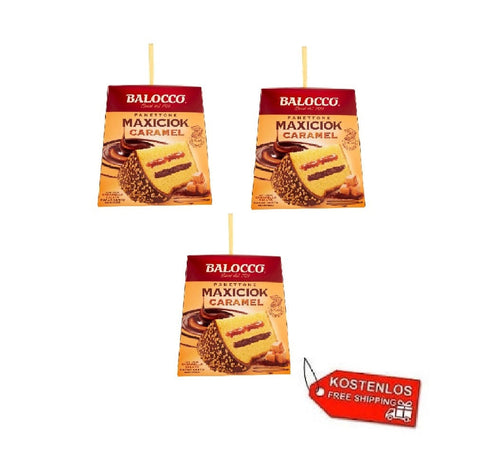 Balocco Weihnachtssüßigkeiten 3x Balocco Panettone Maxiciok Caramel 800g 8001100071350