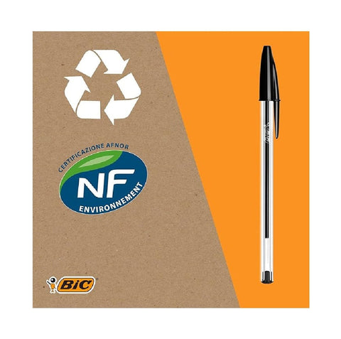 BIC Papier für den Ofen BIC Cristal Original Penna a Sfera inchiostro nero Kugelschreiber mit schwarzer Tinte, 50 Stück 0070330129665