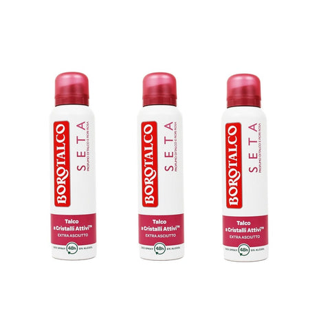 Borotalco Deodorant 3x Borotalco Seta Deo-Spray Talk und Seidenblumen 150 ml 8002410045611