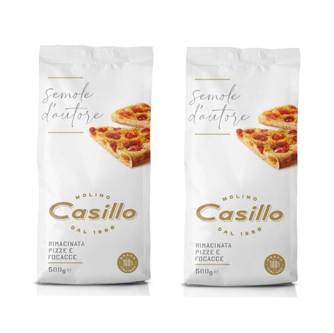 Casillo Mehl 2x Casillo "Semole d'Autore" Semola di Grano Duro Rimacinata per Pizze e Focacce Remillierter Hartweizengrieß für Pizza und Focaccia 500 g