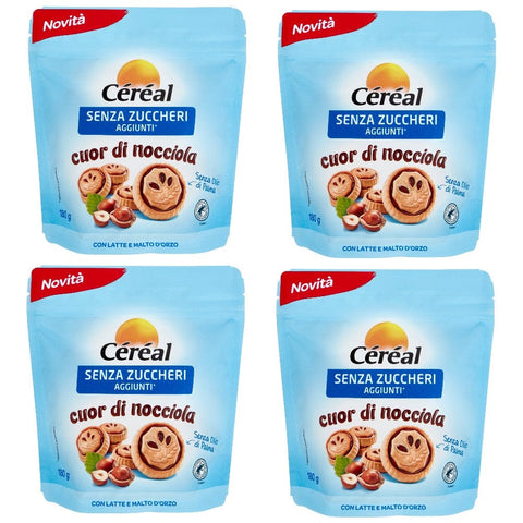 Céréal Kekse 4x Cereal Cuor Di Nocciola Senza Zuccheri Aggiunti Kekse ohne Zuckerzusatz 180g 3175681284661