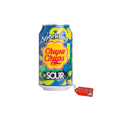 Chupa Chups Soft Drink 24x Chupa Chups Sparkling Blueberry Sour, saures Heidelbeergetränk 345 ml 8801069417905