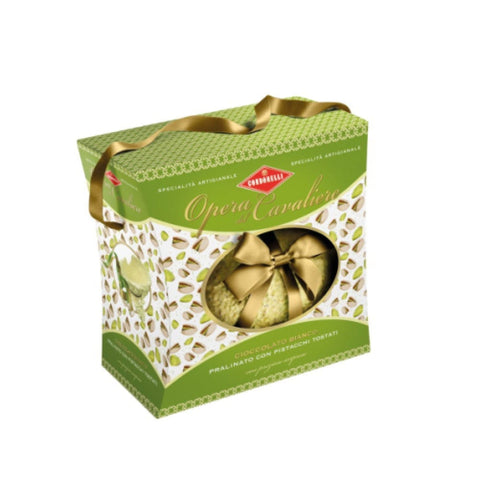 Condorelli Caramelle e cioccolato Condorelli Uovo Cioccolato Bianco Pralinato con Pistacchi Tostati Praliniertes Ei aus weißer Schokolade mit gerösteten Pistazien  330gr 8004494316007