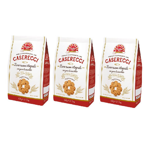 Di Leo Kekse 3x Di Leo Caserecci Lune nuove integrali con gocce di cioccolato Vollkornkekse mit Schokoladenstückchen 500gr