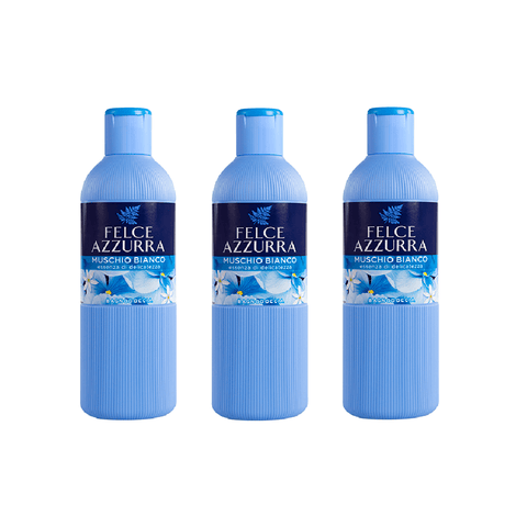 Felce Azzurra Duschgel 3x Felce Azzurra Bagnodoccia Muschio Bianco Weißes Moschus-Duschgel 650 ml 8001280068058