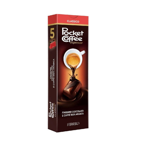 Ferrero Pralinen 4x Ferrero Pocket Coffee Espresso Mit flüssigem Kaffee gefüllte Pralinen 5 Stück 80135944