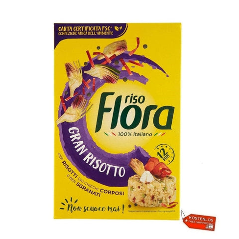 Flora Reis 10x Flora Gran Risotto 100 % italienischer Reis 1 kg 8017759647952