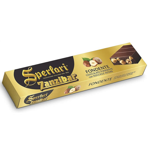 4x Sperlari Zanzibar Fondente Torrone al Cioccolato Fondente con Nocciole Intere 150g