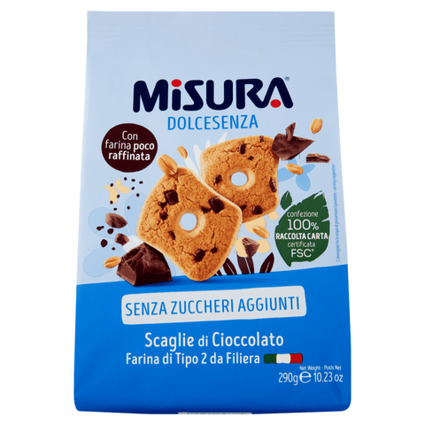 Galbusera Kekse MHD 01/02/2025 Misura Dolcesenza Scaglie di Cioccolato 290 g 8002590048785