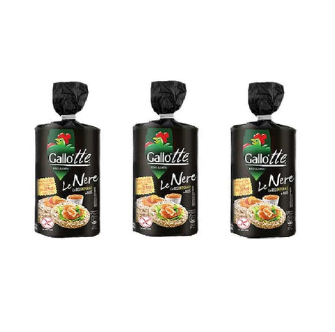 Gallo Snack 3x Gallo Gallotte Le nere brauner Reis und Maiskuchen 100gr 8001420008852