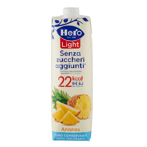 Hero Fruchtsaft 8x Hero Light Ananas Fruchtsaft ohne Zuckerzusatz 1L 8000080004891