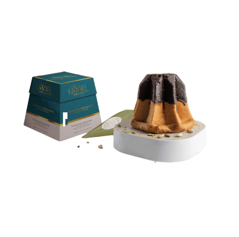 I Mori Weihnachtssüßigkeiten I Mori pandoro al pistacchio ricoperto cioccolato di Modica IGP Handgefertigter Pistazien-Pandoro, überzogen mit Modica-Schokolade, 1 kg