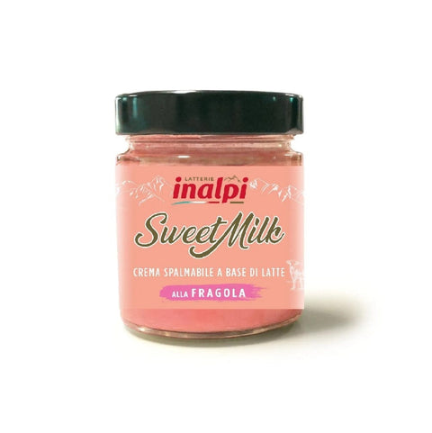 Inalpi Streichfähige Creme Inalpi Sweet Milk, gusto FRAGOLA Streichcreme mit Erdbeergeschmack 180gr