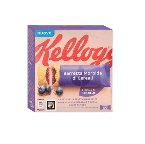 Kellogg's Getreideriegel MHD 13/07/2024 Kellogg's Barretta Morbida Cereali Integrali con Ripieno al Mirtillo Snack 220g (37gx6pz)