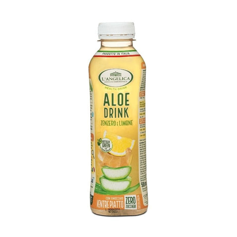 L'Angelica Soft Drink 6x L'Angelica Aloe Drink Zenzero e Limone Getränk mit Aloe-Ingwer- und Zitronengeschmack, 500 ml 8017331066225