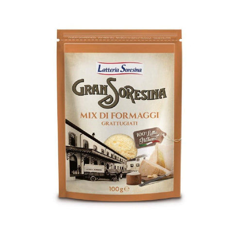 Latteria Soresina Käse 3x Gran Soresina Mix di formaggi grattugiati Mischung aus geriebenem Käse 100gr 8004673110167