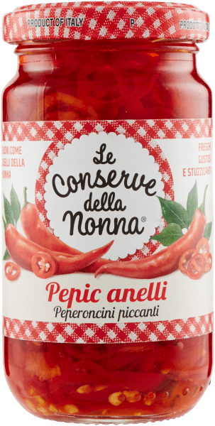 Le Conserve della Nonna marmelade 3x Le Conserve della Nonna - Pepic Anelli Peperoncini Piccanti Scharfe Pepperoni 190g 8005360003526