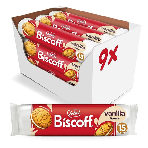 Lotus Kekse 9x Lotus Biscoff Sandwich Vanilla Kekse 150gr