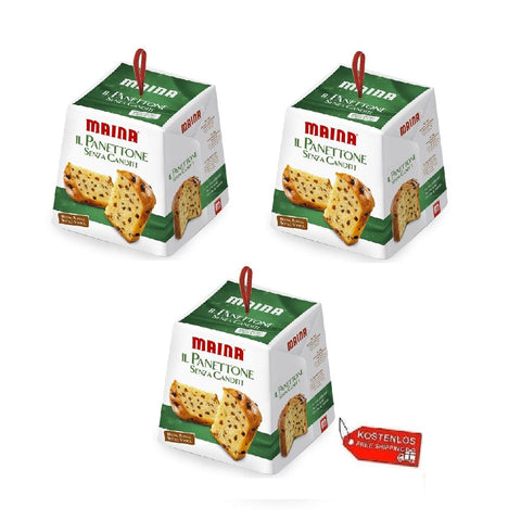 Maina Weihnachtssüßigkeiten 3x Maina Panettone senza canditi  ohne kandierte Früchte, mit Rosinen 1kg 8005190402773