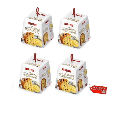 Maina Weihnachtssüßigkeiten 4x Maina Panettone Crema Pasticcera Panettone-Vanillepudding 800gr 8005190402254