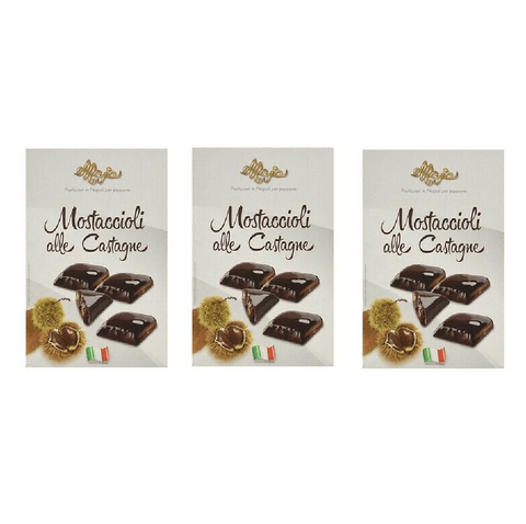 Maya Weihnachtssüßigkeiten 3x Maya Mini mostaccioli alle castagne Weihnachtssüßigkeiten mit Kastaniengeschmack 200gr