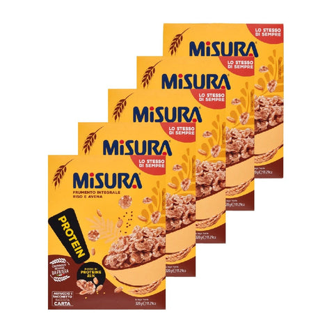 Misura Getreide 5x Misura Protein cereali riso e avena Getreide Vollkornreis und Hafer 320gr 8002590071042