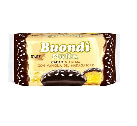 Motta Süße Snacks MHD 15/09/2024 Motta Buondì Cacao e Crema Gebackene Kuchen Snacks mit Kakao und Sahne und Vanille aus Madagaskar 276g 8014037008733