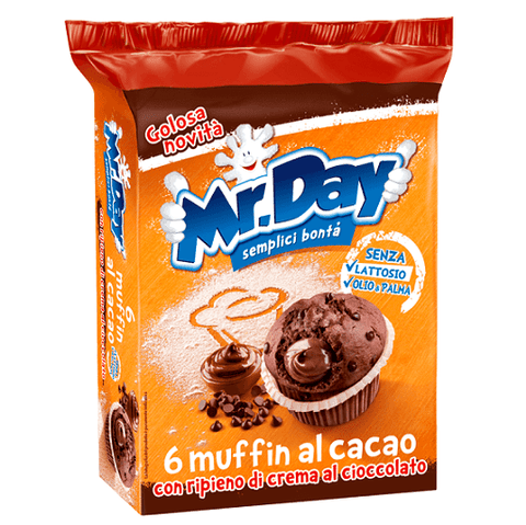 Mr Day Süße Snacks MHD 06/08/2023 Mr Day Muffin al Cacao Kakao Muffin mit Schokoladencreme 252g 8033102690680