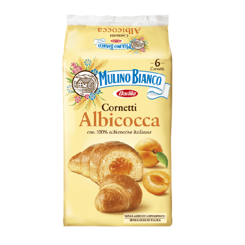 Mulino Bianco Croissants MHD 19/07/2024 Mulino Bianco Cornetti Albicocca Croissant mit 100% italienischer Aprikosenfüllung 300g 8076809540643