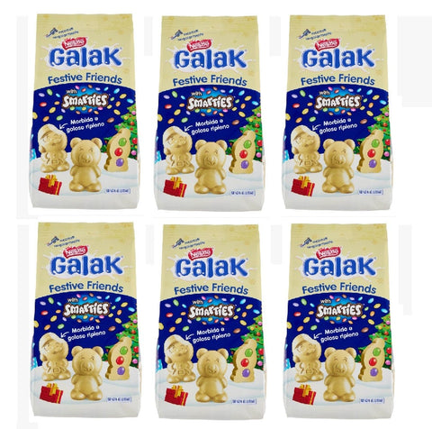 Nestlè Schokoladenriegel 6x Nestlè Galak Festive Friends personaggi di cioccolato bianco weiße Schokoladenfiguren (147g) 8000300424461