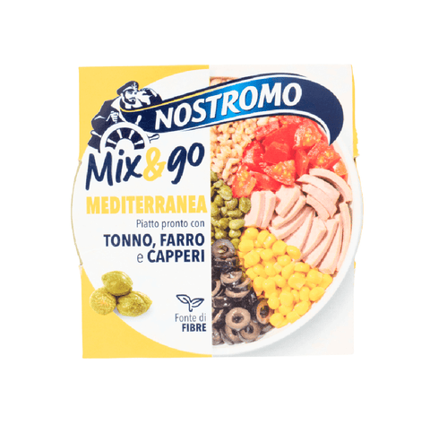 Nostromo Salat 4x Nostromo mix&go mediterranea Dinkel Thunfisch und Kapern 190gr 8005850255749