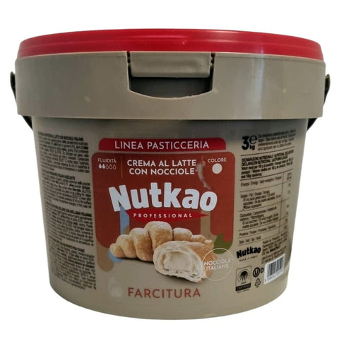 Nutkao Streichfähige Creme Nutkao Crema Latte e nocciole Milch- und Haselnusscreme 3 kg 8008245005998