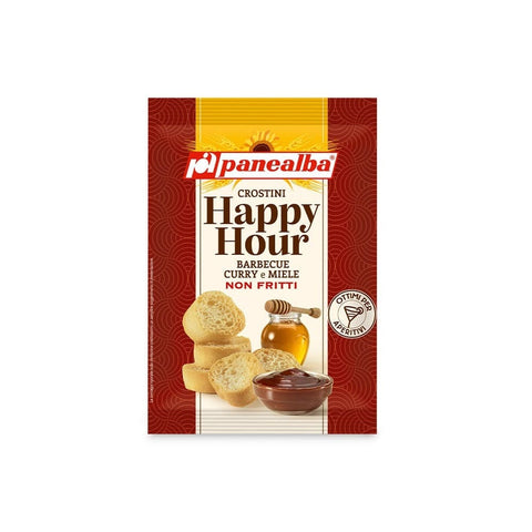 Panealba Gesalzener Snack & Cracker 7x Panealba Happy Hour Crostini al Barbecue, Curry e Miele mit Barbecue, Curry und Miele 50gr