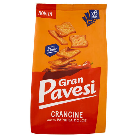 Pavesi Gesalzener Snack & Cracker 4x Gran Pavesi Crancine Paprika Dolce süßer Paprika-Snack 180gr 8013355501803