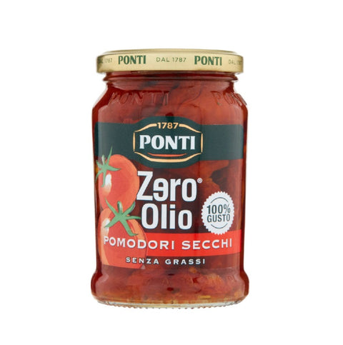 Ponti Pilze 3x Ponti Zero Olio Pomodori Secchi Getrocknete Tomaten ohne Öl, 300 g Glas 8001010039303